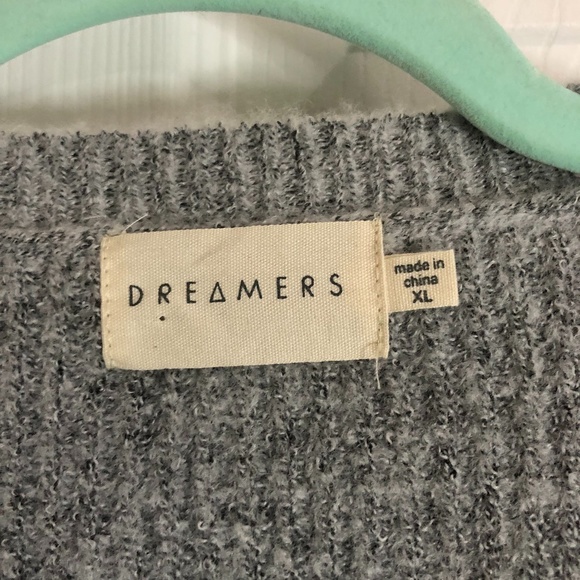 Dreamers Light Grey V-Neck Sweater (NWT) - Picture 2 of 5